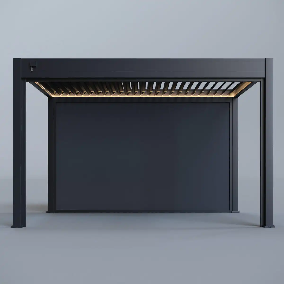 Hygge™ Aluminium Pergola With Lighting System & 3 Wind Proof Blinds