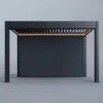 Hygge™ Aluminium Pergola With Lighting System & 3 Wind Proof Blinds