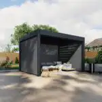 Hygge™ Aluminium Pergola With Lighting System & 3 Wind Proof Blinds