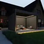 Hygge™ Aluminium Pergola With Lighting System & 3 Wind Proof Blinds