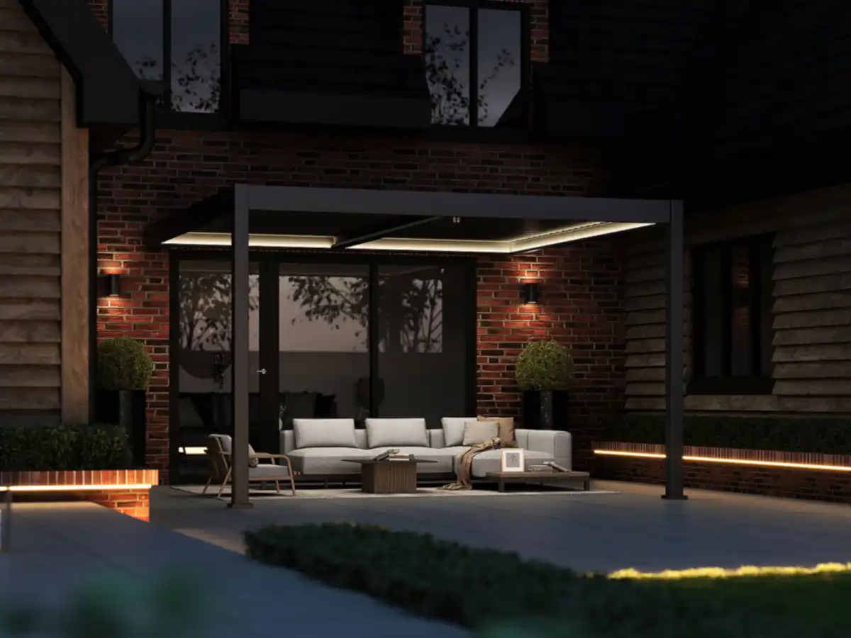 Hygge™ Aluminium Wall mounted Pergola With Lighting System