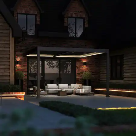 Hygge™ Aluminium Wall mounted Pergola With Lighting System